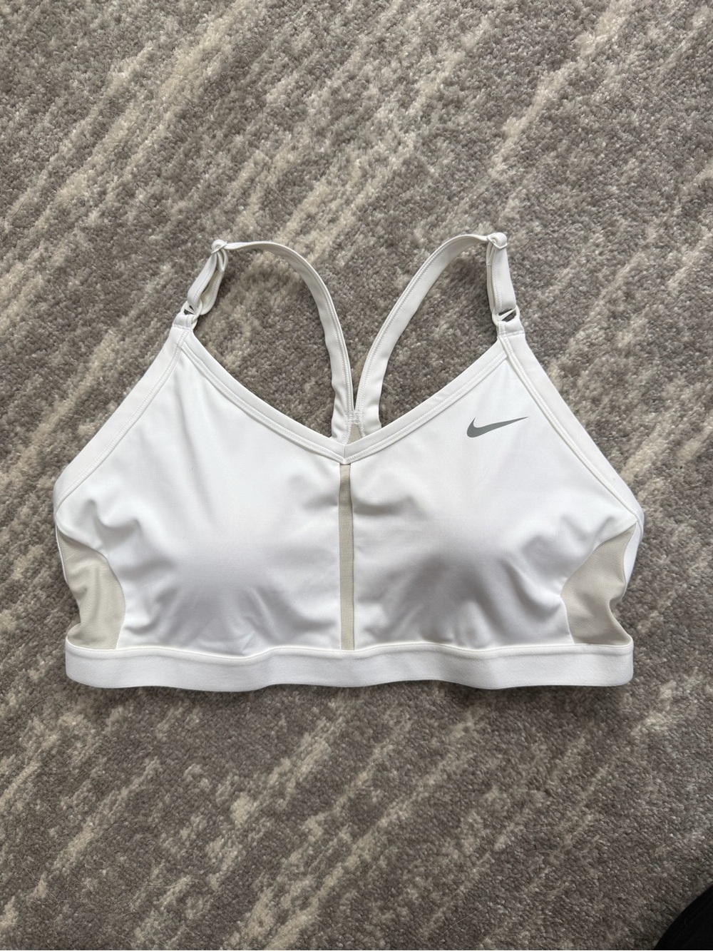 Nike White Medium-Support Sports Bra